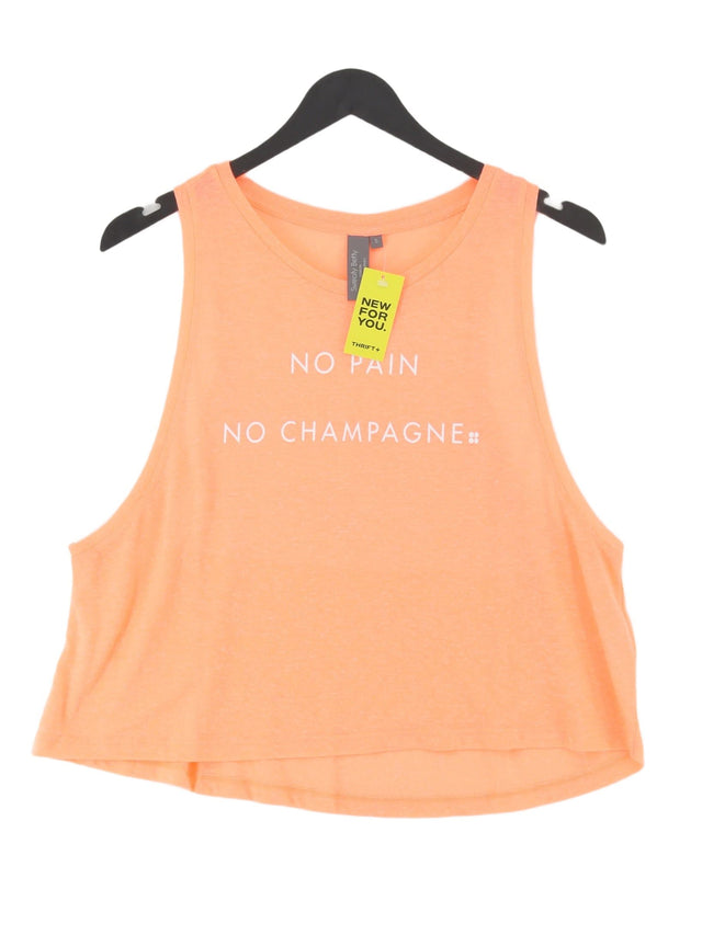 Sweaty Betty Women's T-Shirt S Orange Linen with Polyester