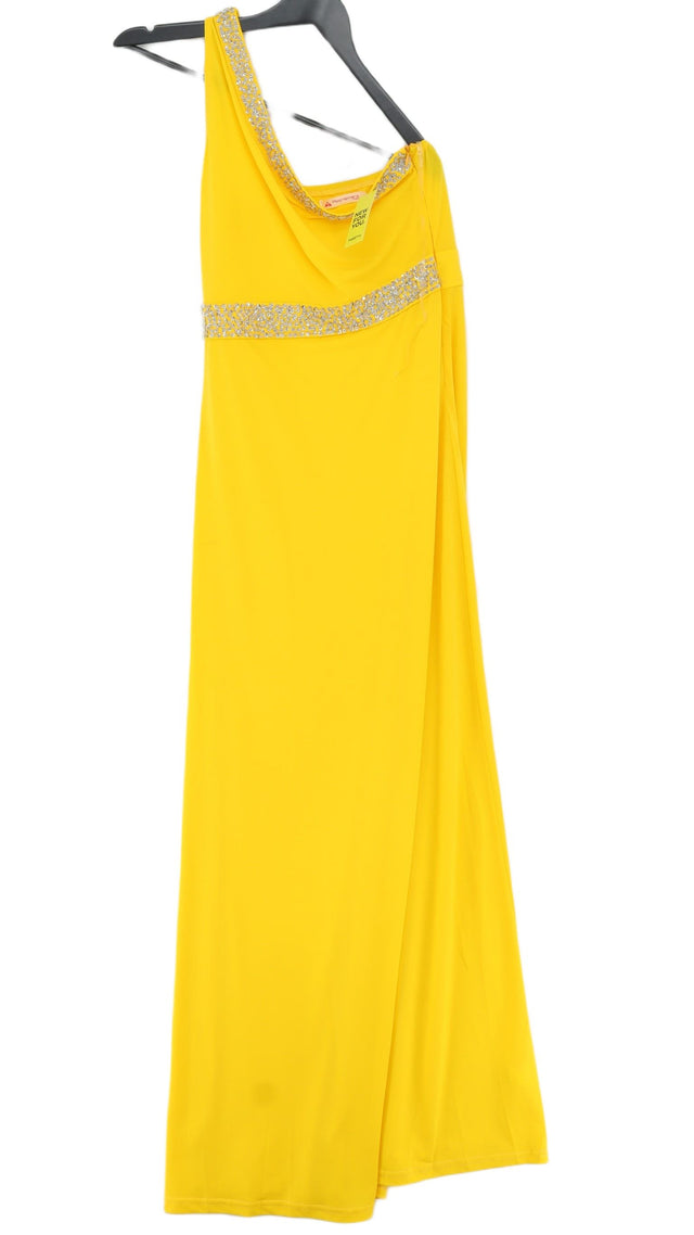 Maia Hemera Women's Maxi Dress M Yellow 100% Polyester