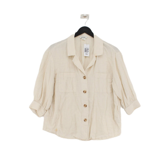 Monki Women's Shirt XXS Cream 100% Cotton