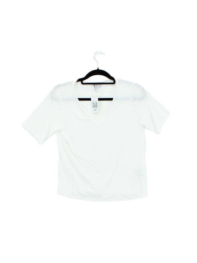 & Other Stories Women's T-Shirt S White 100% Lyocell Modal