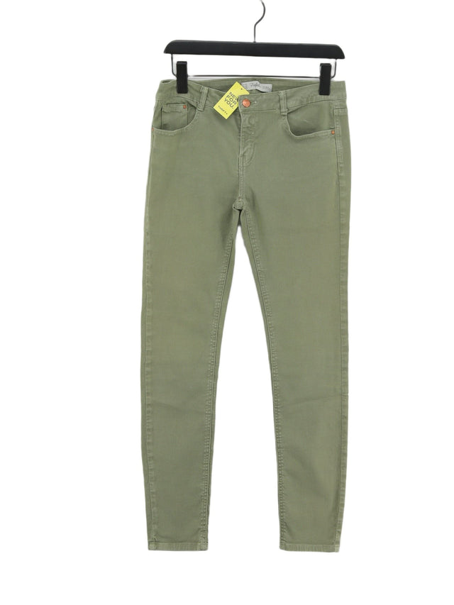 Trafaluc Women's Jeans UK 12 Green Cotton with Elastane