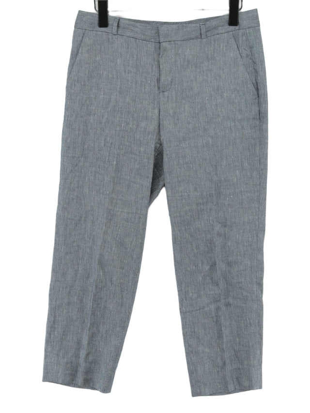 Banana Republic Women's Suit Trousers UK 6 Blue Linen with Cotton, Elastane