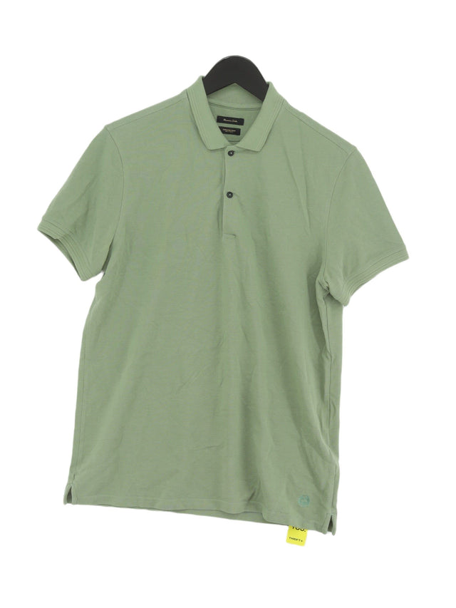 Massimo Dutti Men's Polo M Green 100% Cotton