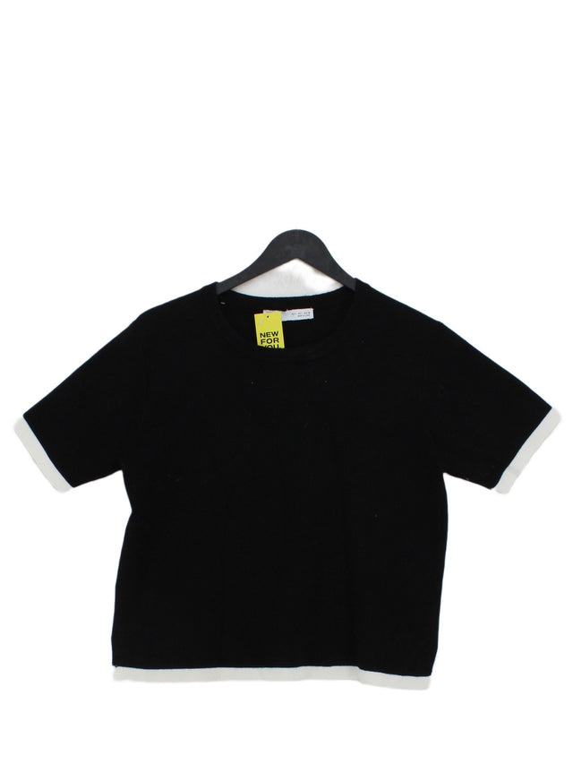 Zara Women's T-Shirt L Black 100% Polyester