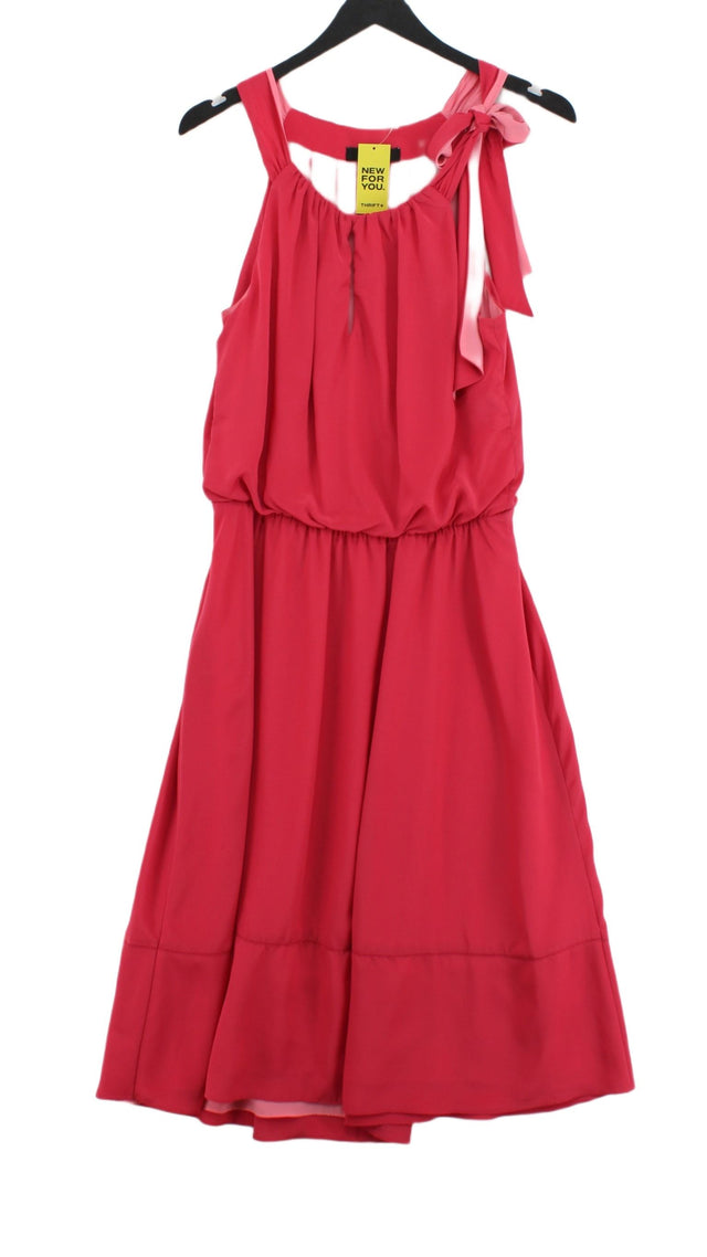 White House Black Market Women's Midi Dress UK 12 Pink 100% Polyester