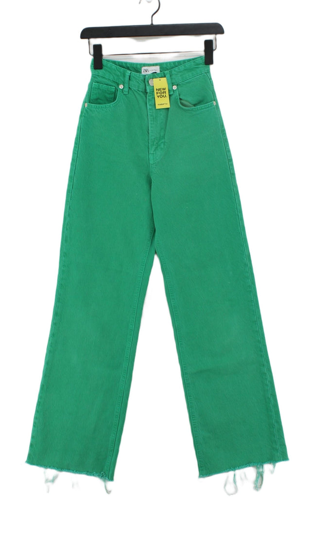 Zara Women's Jeans UK 4 Green 100% Cotton