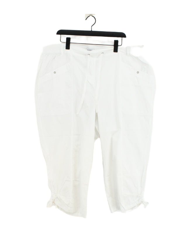 Evans Women's Suit Trousers UK 26 White 100% Cotton