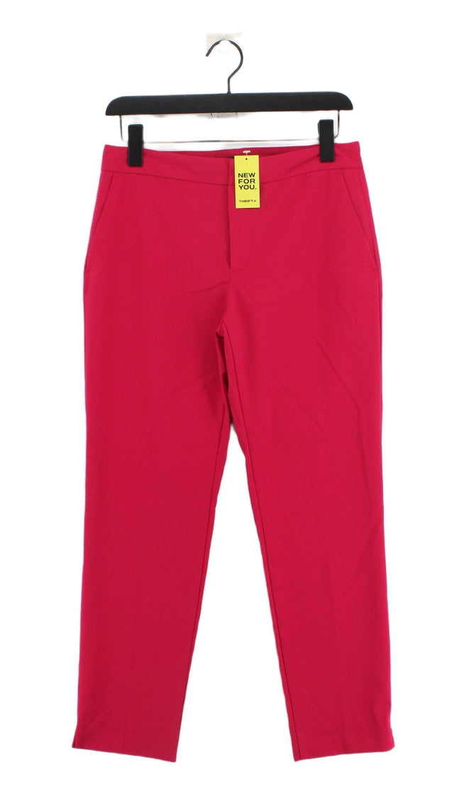 Zara Women's Suit Trousers UK 4 Pink Polyester with Elastane, Viscose