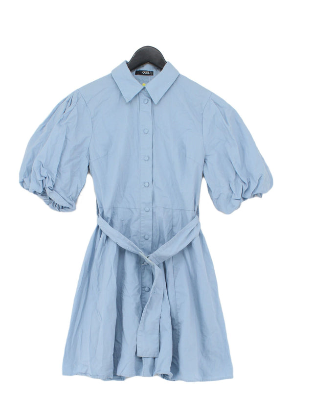 Quiz Women's Midi Dress UK 10 Blue 100% Cotton