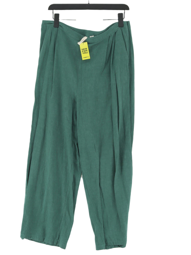 Seasalt Women's Trousers UK 16 Green Linen with Viscose