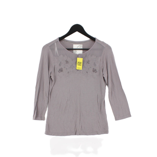 Rocha.John Rocha Women's T-Shirt UK 8 Grey 100% Polyester