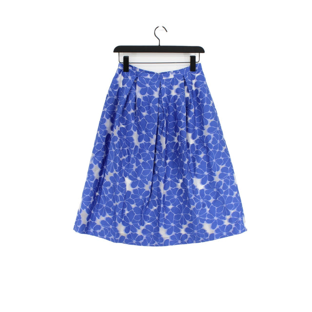 Hobbs Women's Midi Skirt UK 8 Blue Viscose with Nylon, Polyamide, Polyester