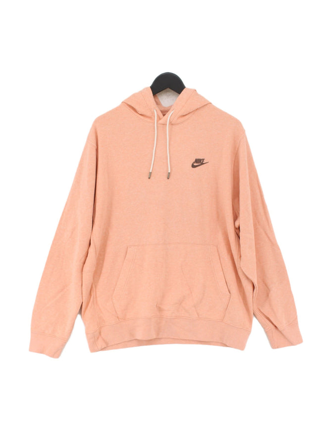 Nike Women's Hoodie L Orange Cotton with Polyester