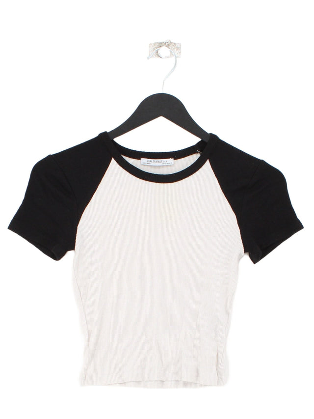 Zara Women's T-Shirt S White Viscose with Elastane