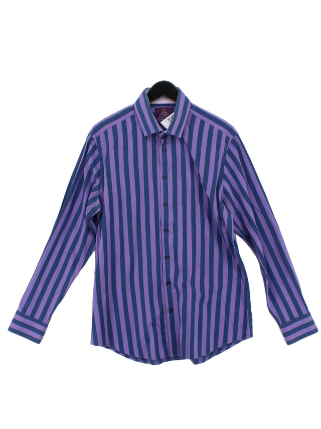 Hawes & Curtis Men's Shirt L Purple 100% Cotton