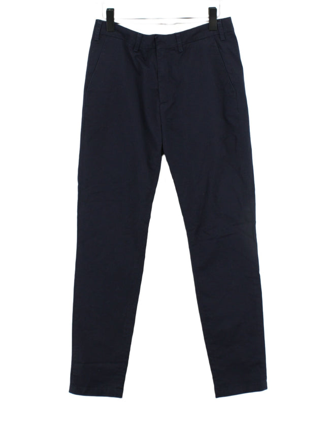 Arket Men's Suit Trousers W 30 in Blue Cotton with Elastane