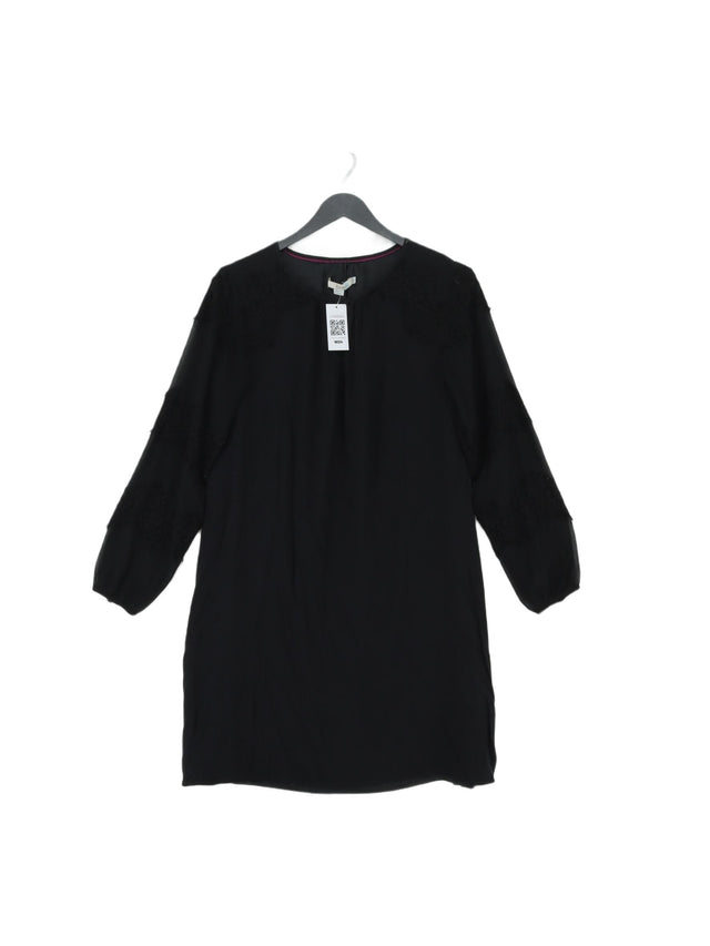 Boden Women's Midi Dress UK 12 Black Viscose with Polyester