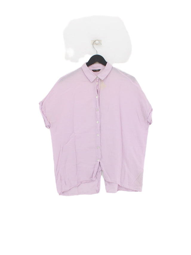 Massimo Dutti Women's Shirt M Purple Cotton with Other