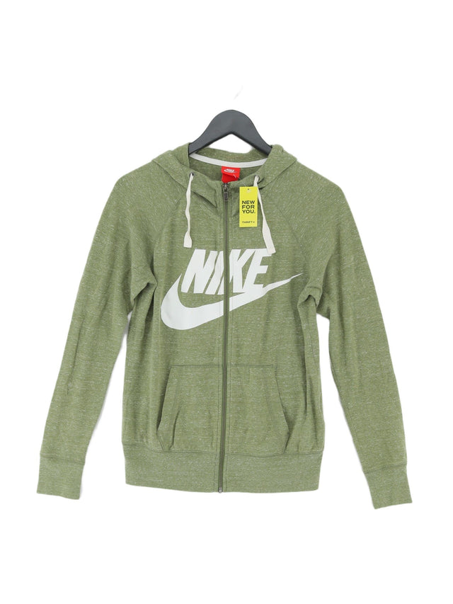Nike Women's Hoodie S Green Cotton with Polyester