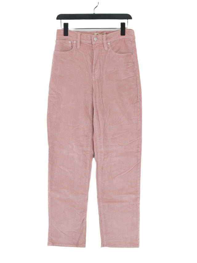 Madewell Women's Suit Trousers W 27 in Pink Cotton with Elastane