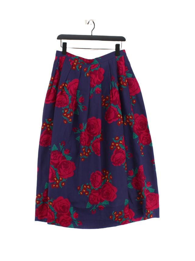 Laura Ashley Women's Maxi Skirt UK 16 Purple 100% Wool