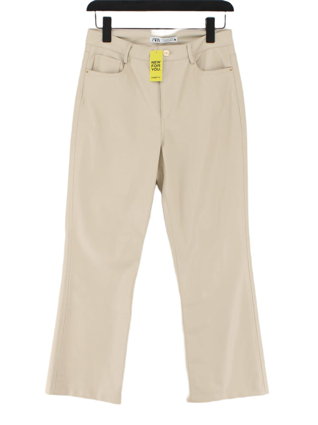 Zara Women's Suit Trousers UK 10 Cream 100% Polyester