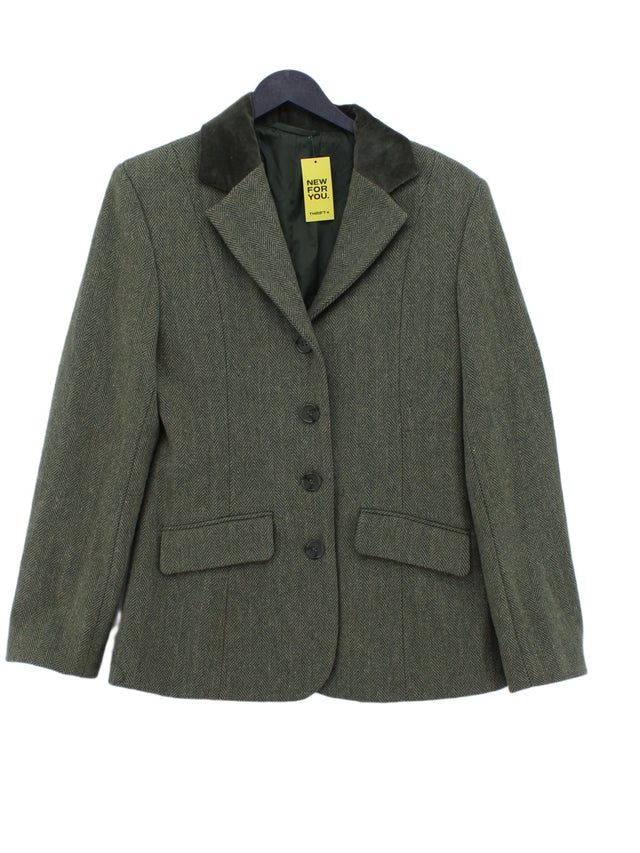 Sherwood Forest Women's Coat UK 10 Green Wool with Polyester
