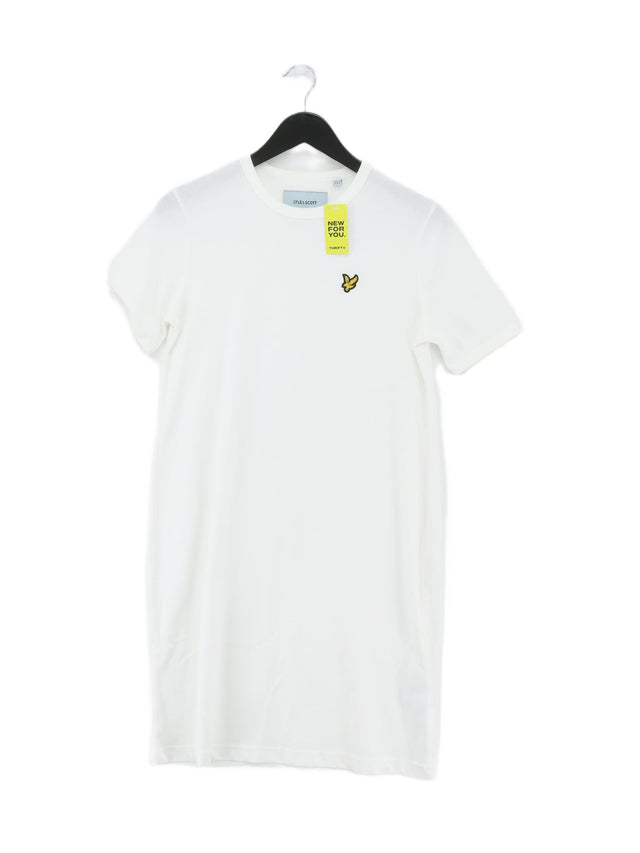 Lyle & Scott Women's Midi Dress UK 10 White 100% Cotton