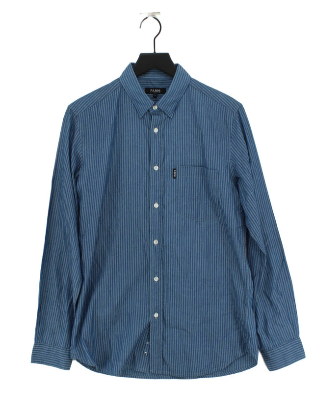Farhi Men's Shirt S Blue 100% Cotton