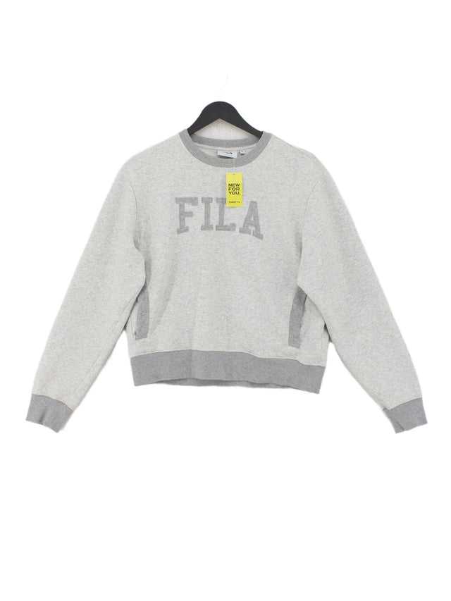 Fila Men's Hoodie M Grey Cotton with Polyester