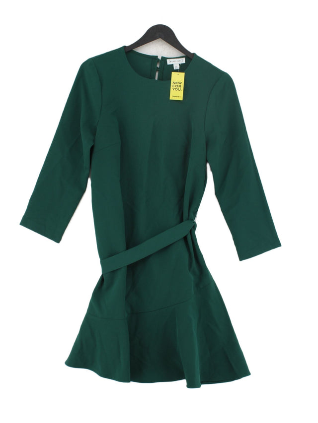 Warehouse Women's Midi Dress UK 10 Green Polyester with Elastane