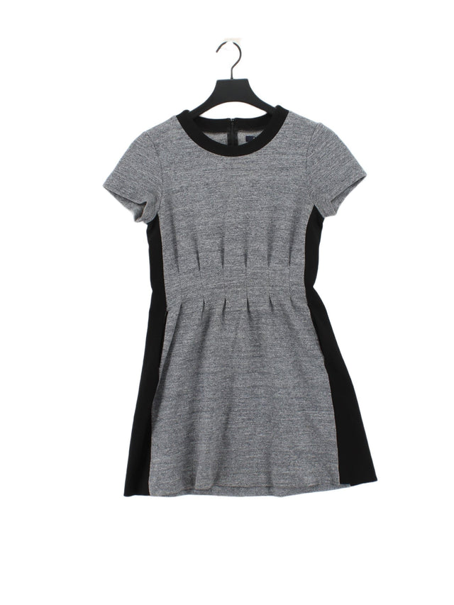 Madewell Women's Midi Dress UK 4 Grey Cotton with Nylon, Spandex, Viscose