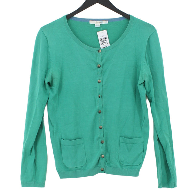 Boden Women's Cardigan UK 12 Green Cotton with Elastane, Nylon