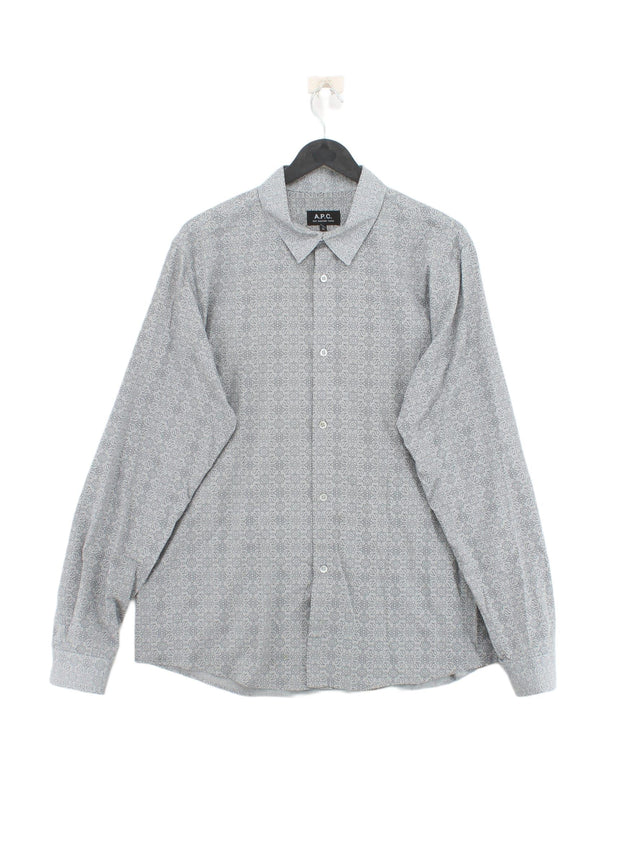 A.P.C. Men's Shirt XL Grey 100% Cotton