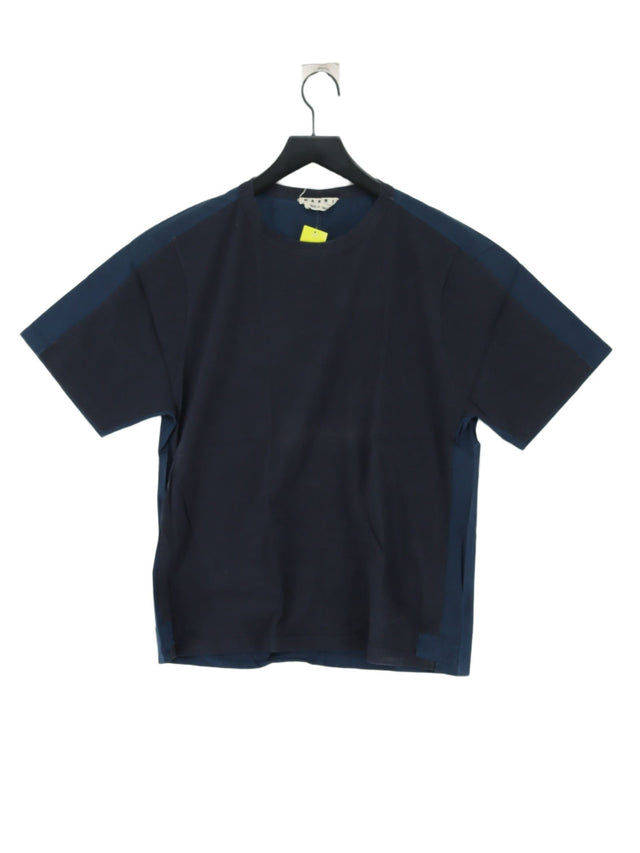 Marni Women's T-Shirt UK 22 Blue 100% Cotton