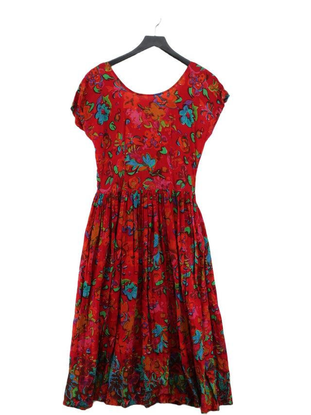 Monsoon Women's Maxi Dress UK 10 Red 100% Cotton