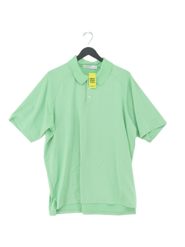 Calvin Klein Men's Polo XL Green Polyester with Spandex