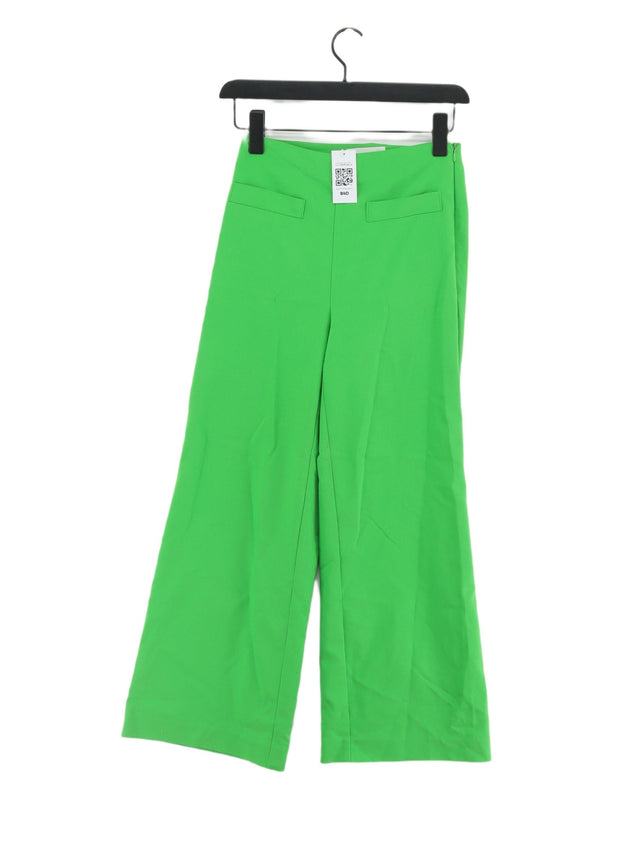 MNG Women's Trousers UK 6 Green Polyester with Cotton, Elastane