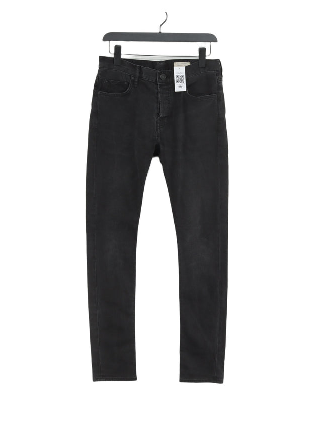 AllSaints Men's Jeans W 30 in Black Cotton with Elastane