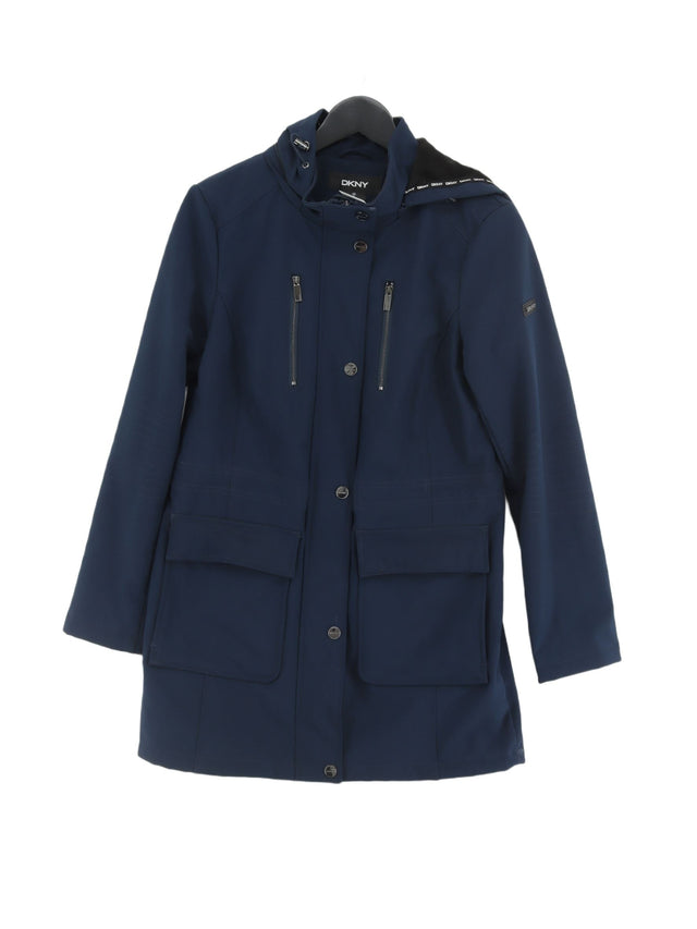 DKNY Women's Coat S Blue 100% Polyester