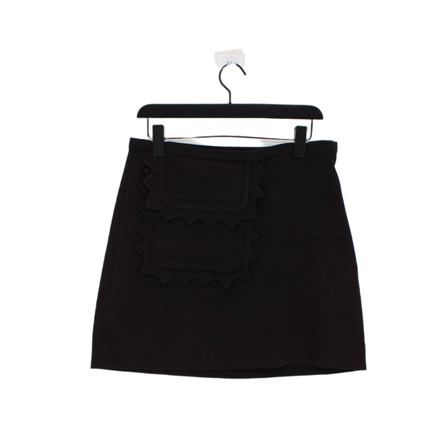 Victoria Beckham Women's Midi Skirt M Black Polyester with Rayon, Spandex