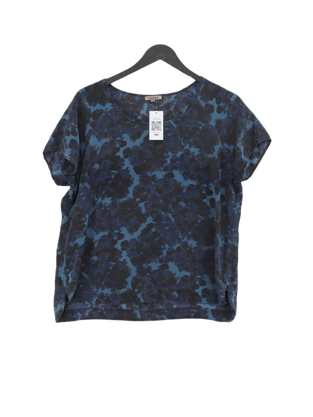 Jigsaw Women's Top UK 12 Blue 100% Silk