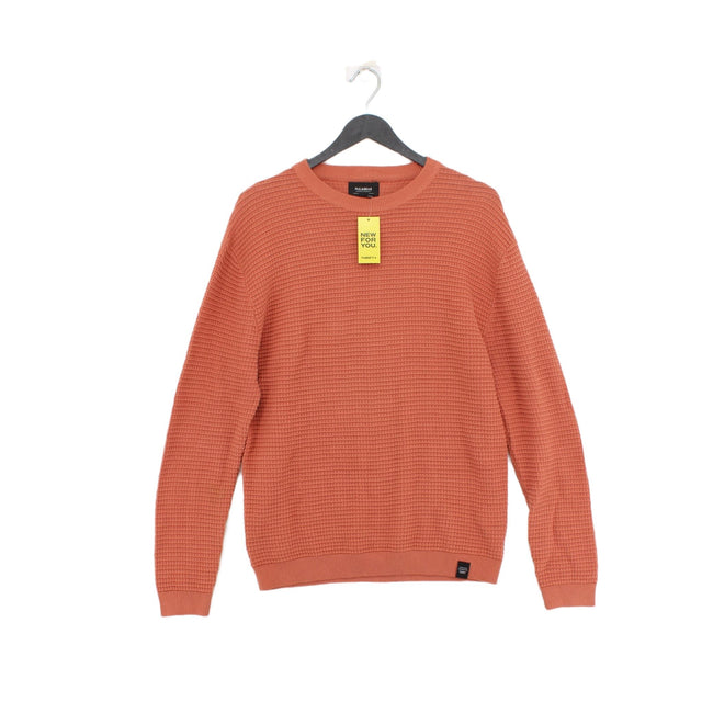 Pull&Bear Women's Jumper S Orange 100% Cotton