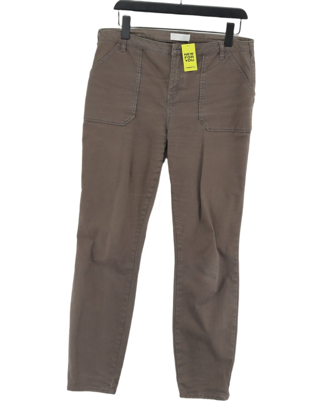 The White Label Women's Trousers UK 14 Brown Cotton with Elastane
