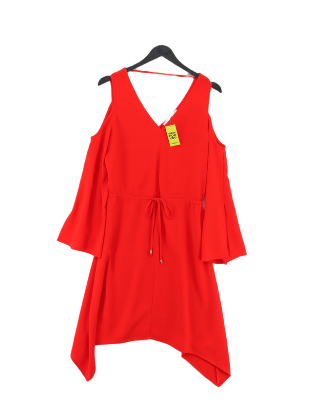 Oui Women's Midi Dress UK 12 Red 100% Polyester