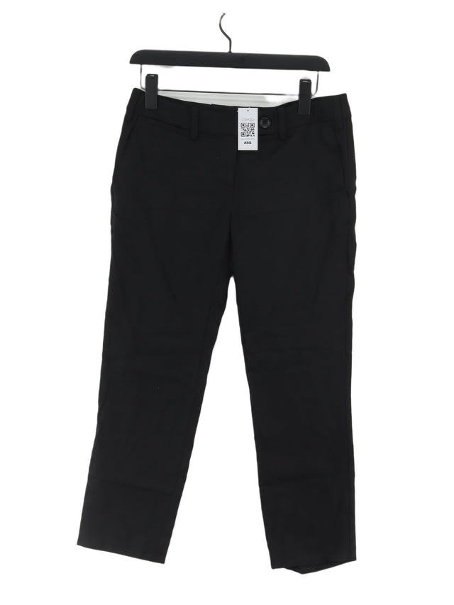 Whistles Women's Trousers UK 10 Black Wool with Other