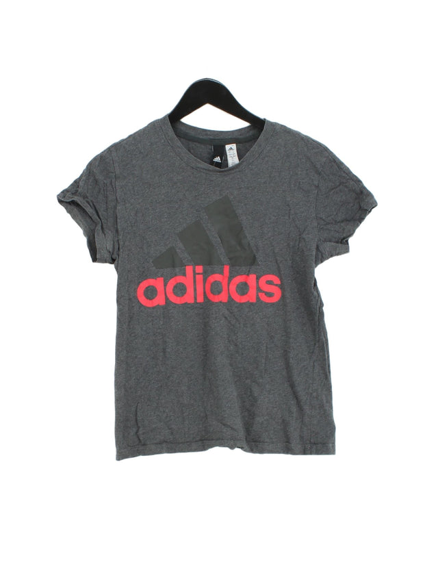Adidas Women's T-Shirt L Grey 100% Cotton