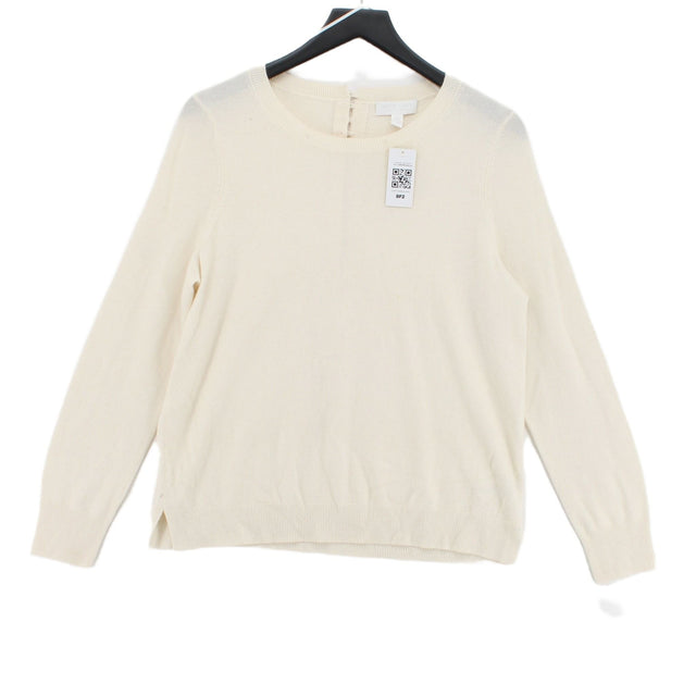 The White Company Women's Jumper UK 14 Tan Wool with Cashmere, Nylon, Viscose