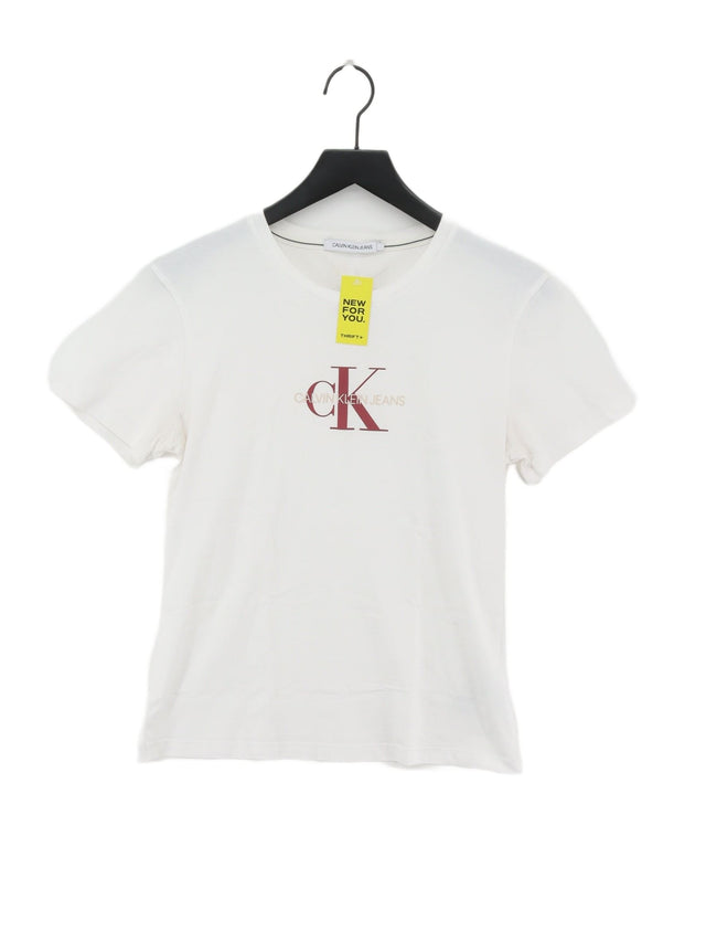 Calvin Klein Women's T-Shirt L White 100% Cotton