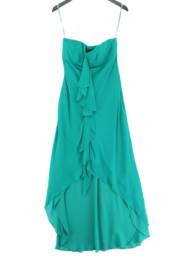 Coast Women's Midi Dress UK 10 Green Silk with Other, Polyester